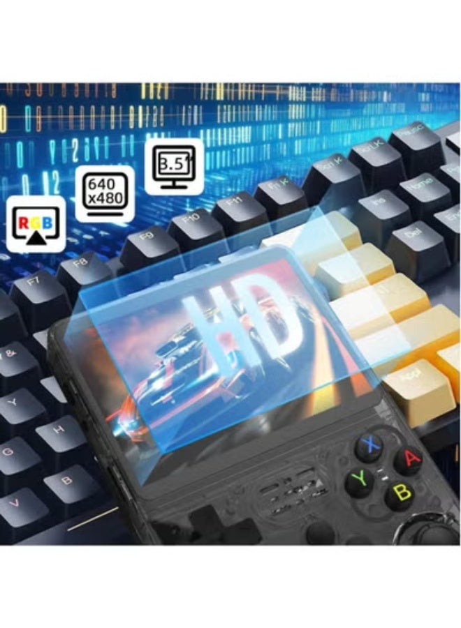 R36S Handheld Retro Gaming Console Linux System with 64G TF Card, Preloaded with 15000+ Games, Retro Video Game Console 3.5-inch IPS Screen (Black 64G) - Image 4