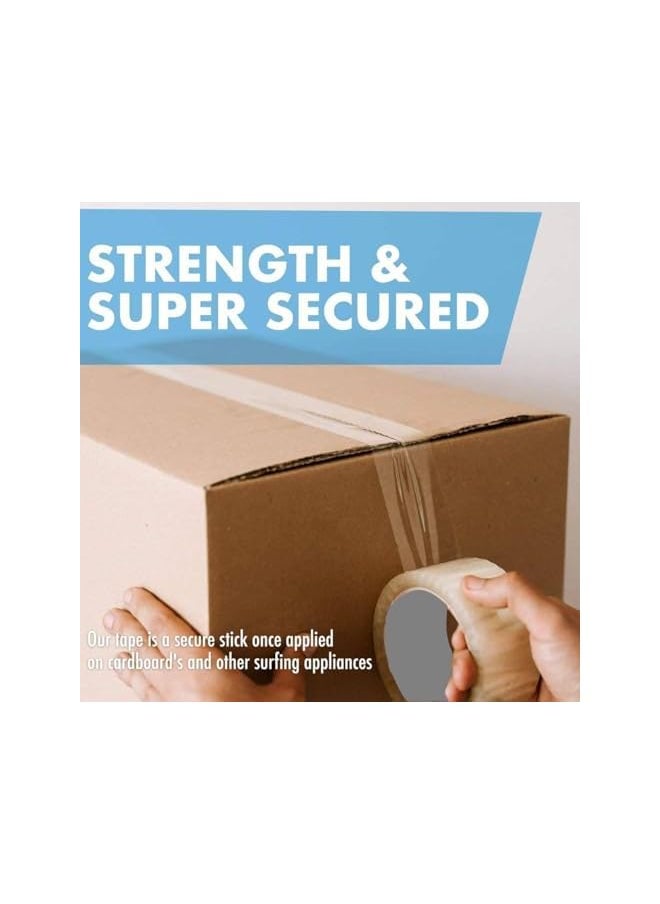 PROMASS - promass 100 Meter Long Transparent Packing And Clear Carton Sealing Packing Heavy Duty Packaging Tape for Moving Boxes Shipping Office and Storage Commercial Grade | 6 PIECES - Image 1