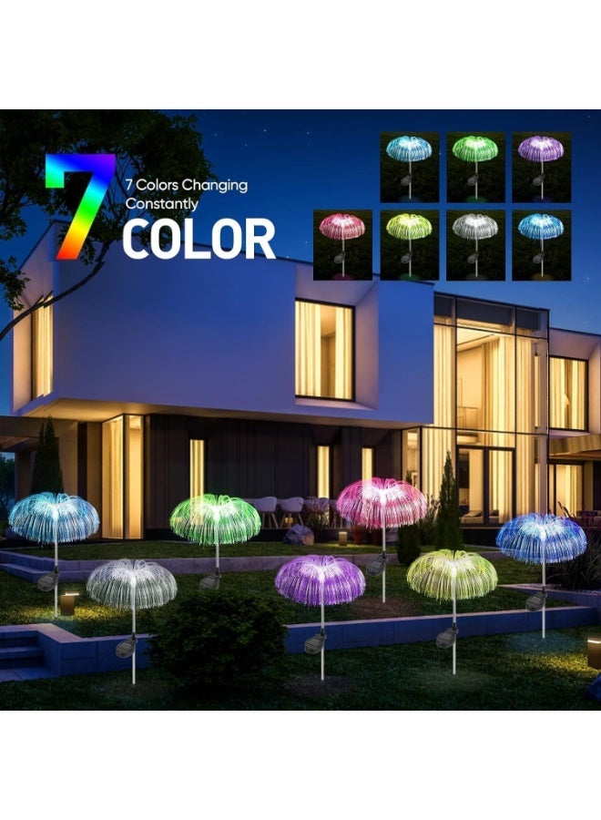 Dekorly Solar Jellyfish Lights,Waterproof Outdoor Solar Lights, Auto On/Off, Decorative Solar Stake Lights for Yard Patio Pathway Landscape(2‑Pack) - Image 2