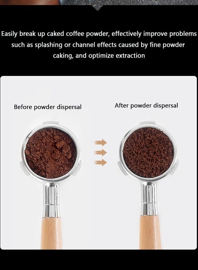 Mini Coffee Cloth Powder Needle Stirring Pine Powder Needle Solid Wood Handle (5 Needles) - Image 3