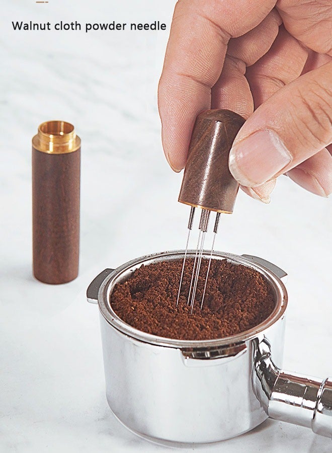 Mini Coffee Cloth Powder Needle Stirring Pine Powder Needle Solid Wood Handle (5 Needles) - Image 1