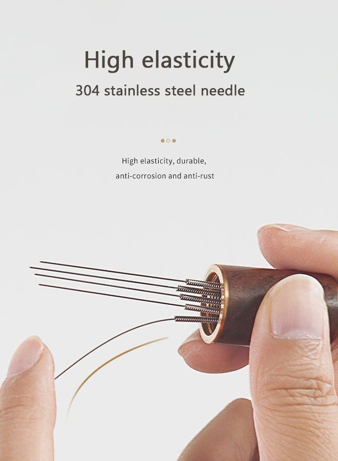 Mini Coffee Cloth Powder Needle Stirring Pine Powder Needle Solid Wood Handle (5 Needles) - Image 4