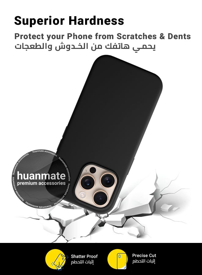 huanmate Apple iPhone 16 Pro Silicone Cover Black - Premium 2.0mm TPU Silicon, Enhanced Camera Protection with Lens Shield, Shockproof & Water-Proof Cover for Apple iPhone 16 Pro - Image 4