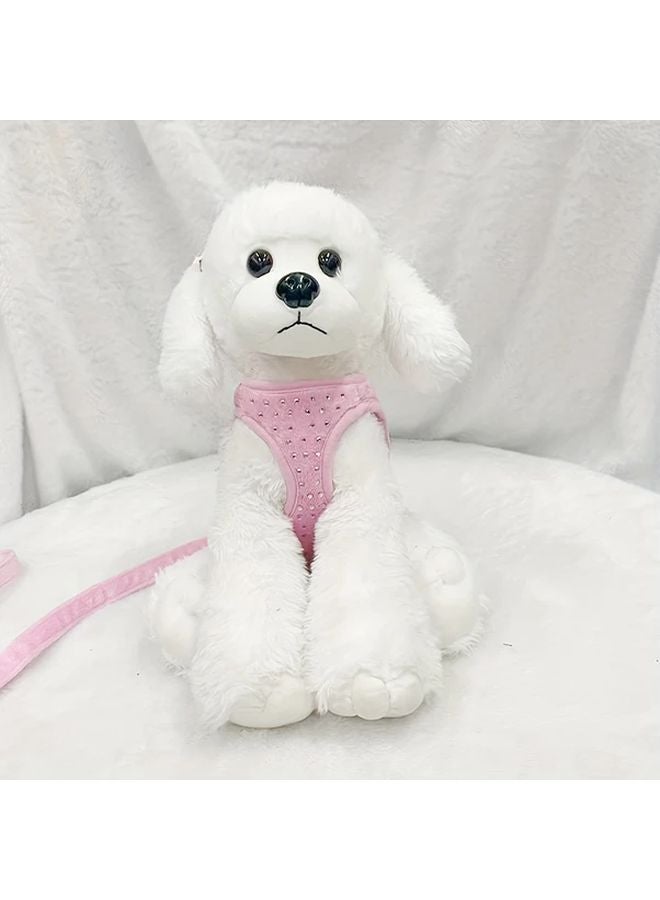 Pink Adjustable Dog Harness Vest With Key Bag And Bow Tie For Small Medium Dogs - Image 5