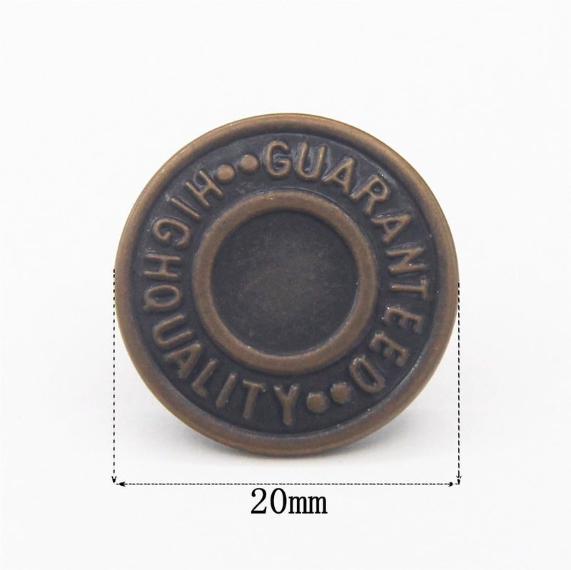 Enosea 20mm Replacement Jean Buttons 12 Sets Combo Copper Tack Buttons - Image 3