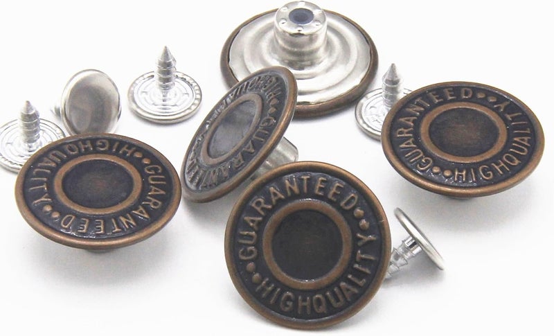 Enosea 20mm Replacement Jean Buttons 12 Sets Combo Copper Tack Buttons - Image 2