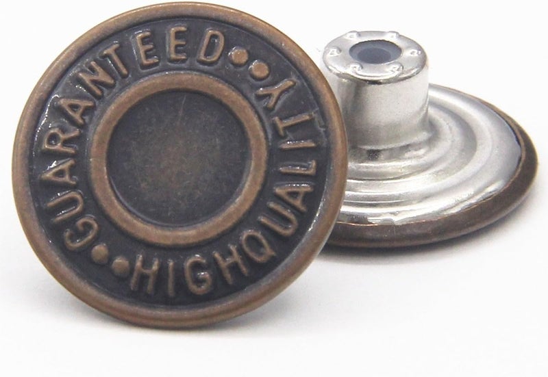 Enosea 20mm Replacement Jean Buttons 12 Sets Combo Copper Tack Buttons - Image 1