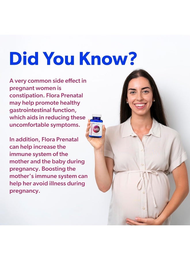 belle+bella Probiology Flora Prenatal Capsules - Dual Action Probiotic & Prebiotic Supplement with Folic Acid for Prenatal & Postnatal Women - Non-GMO, Vegan & Gluten Free - 30 Caps - Image 5