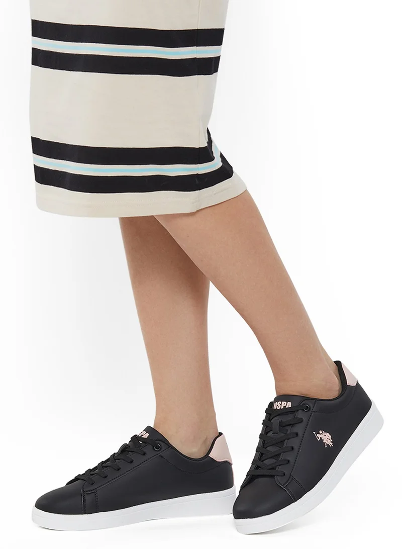 U.S. Polo Assn. Women's Black Low-Top Sneakers - High-Quality Sole for Everyday Look