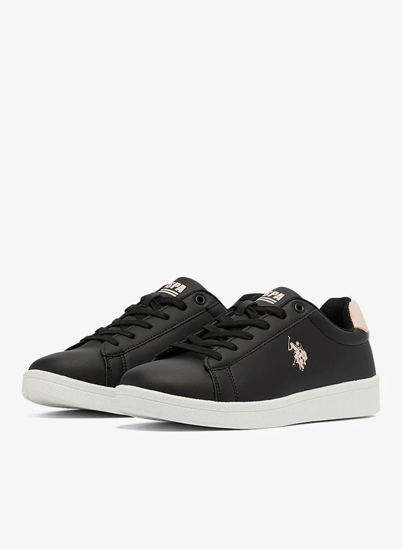 U.S. Polo Assn. Women's Black Low-Top Sneakers - High-Quality Sole for Everyday Look Shoes