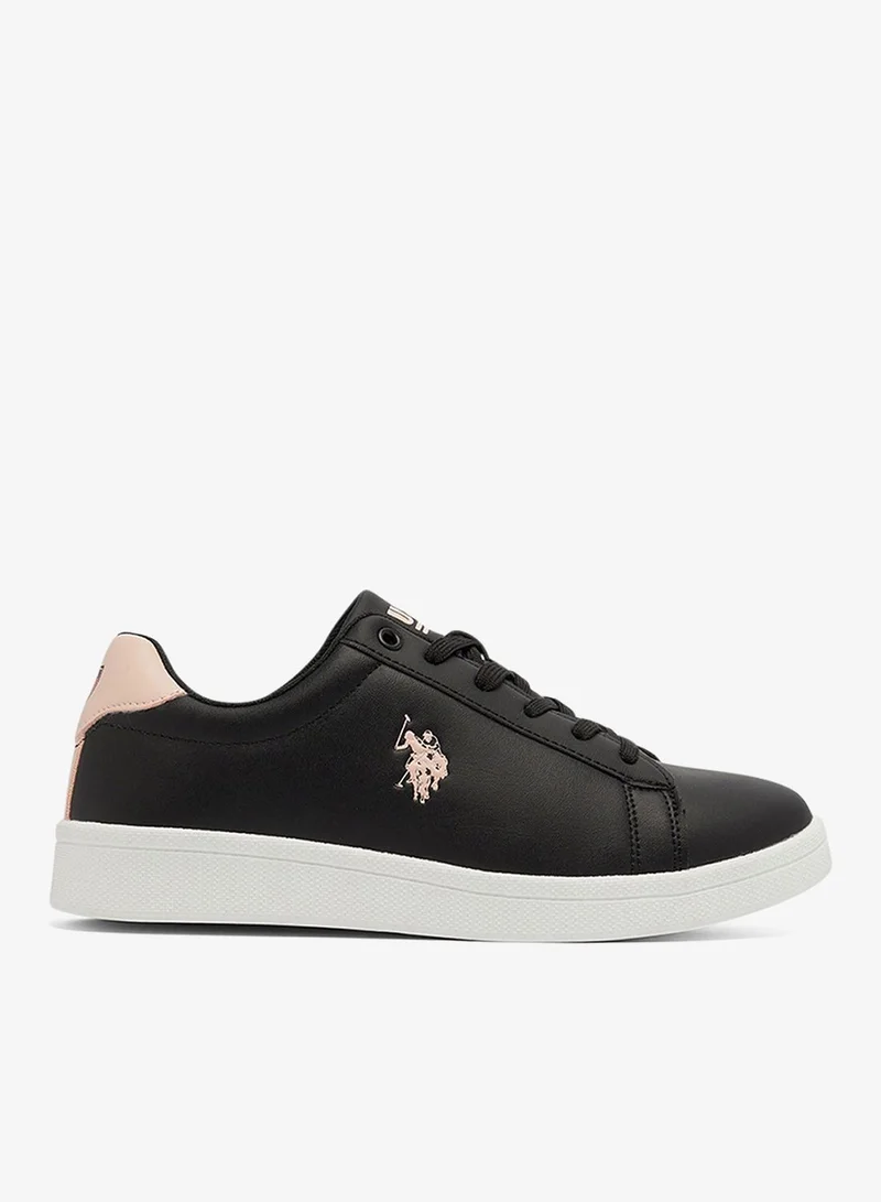 U.S. Polo Assn. Women's Black Low-Top Sneakers - High-Quality Sole for Everyday Look Shoes