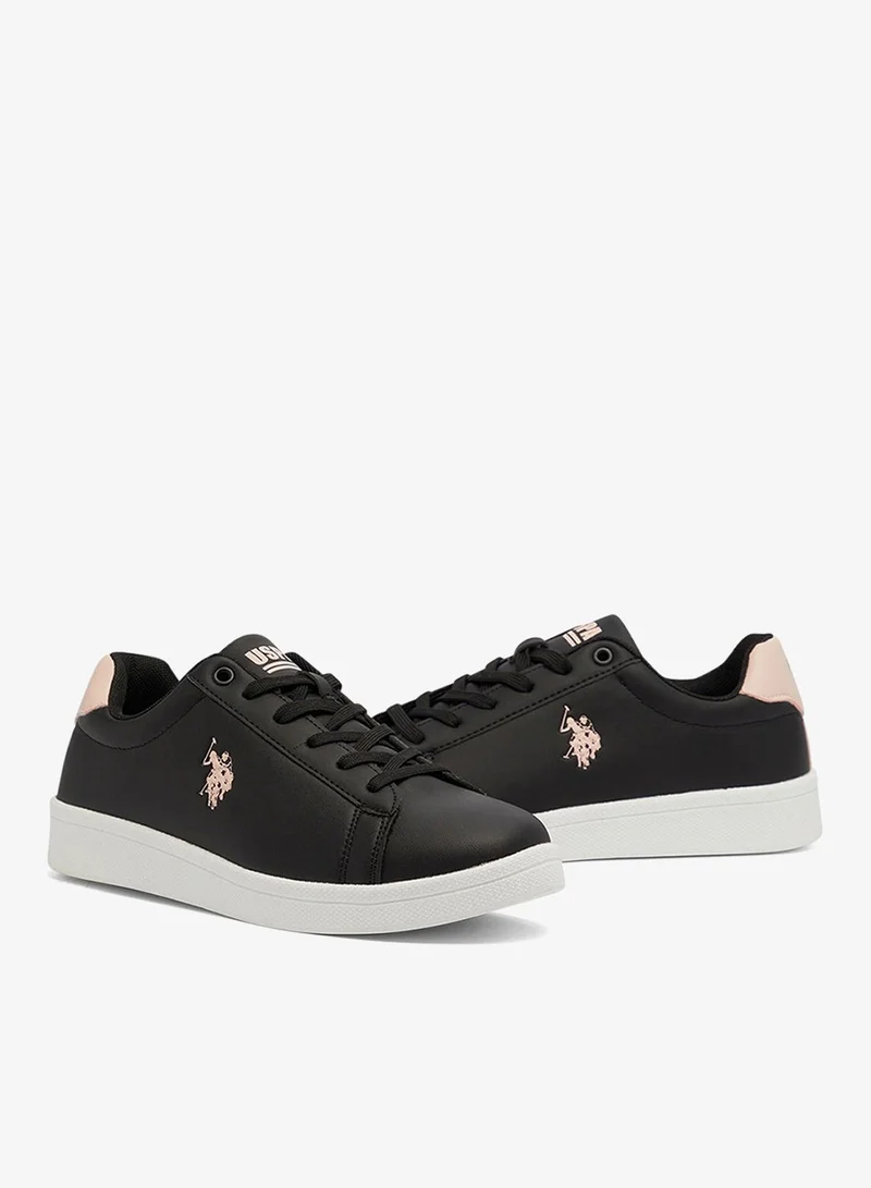 U.S. Polo Assn. Black Women's Black Low-Top Sneakers - High-Quality Sole for Everyday Look Shoes for Women | Best Price UAE