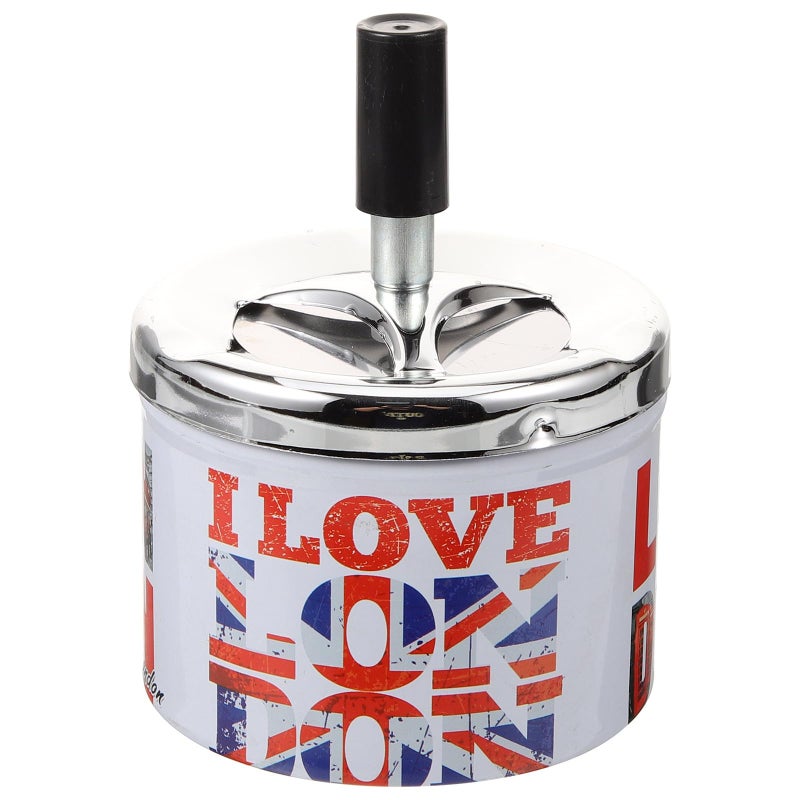 مطفأة سجائر معدنية مقاومة للرياح بغطاء للإطفاء التلقائي للمنزل والسفر وطاولة المكتب - Image 2