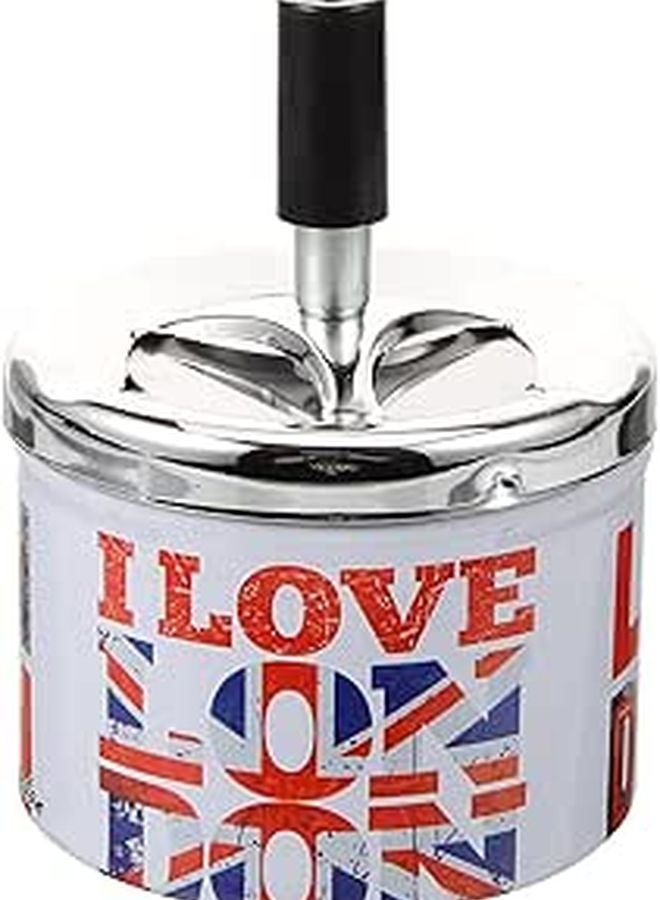 مطفأة سجائر معدنية مقاومة للرياح بغطاء للإطفاء التلقائي للمنزل والسفر وطاولة المكتب - Image 1