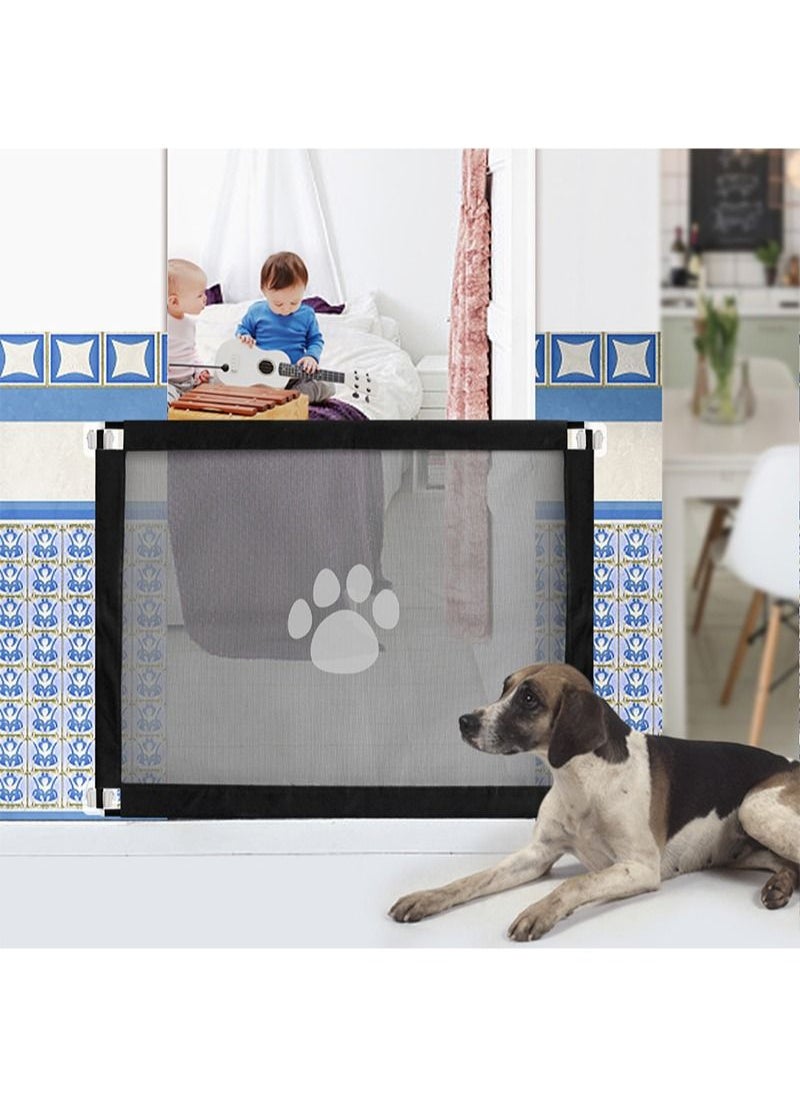 FOCOLABU - Baby Portable Mesh Folding Safety Fence Extra Wide Breathable Mesh Pet Door for House Indoor Stairs Doorway Two Installation Modes with 4 Velcro Wall Hooks and Punch Fittings Width 100cm Height 80cm - Image 1
