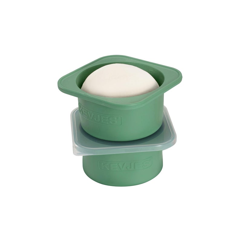 KEVJES 1000ml PLUS Individual Pizza Dough Proofing Containers with Airtight Lids â€“ Food Grade Silicone, Freezer/Fridge/Dishwasher Safe â€“ For Margherita, Pepperoni, Neapolitan Pizza â€“ 2 Pack (Green) - Image 1