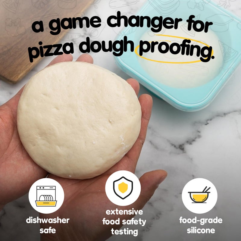 KEVJES 1000ml PLUS Individual Pizza Dough Proofing Containers with Airtight Lids â€“ Food Grade Silicone, Freezer/Fridge/Dishwasher Safe â€“ For Margherita, Pepperoni, Neapolitan Pizza â€“ 2 Pack (Green) - Image 4