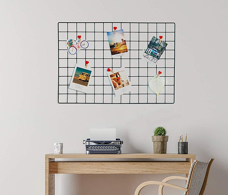 PIKIFY DIY Steel Grid Photo Frame for Wall [45 * 65cm-Black] Clip Holder Photo Frame,Multi Functional Creative Mesh Wall Grid-(Black) Rectangular - Image 4