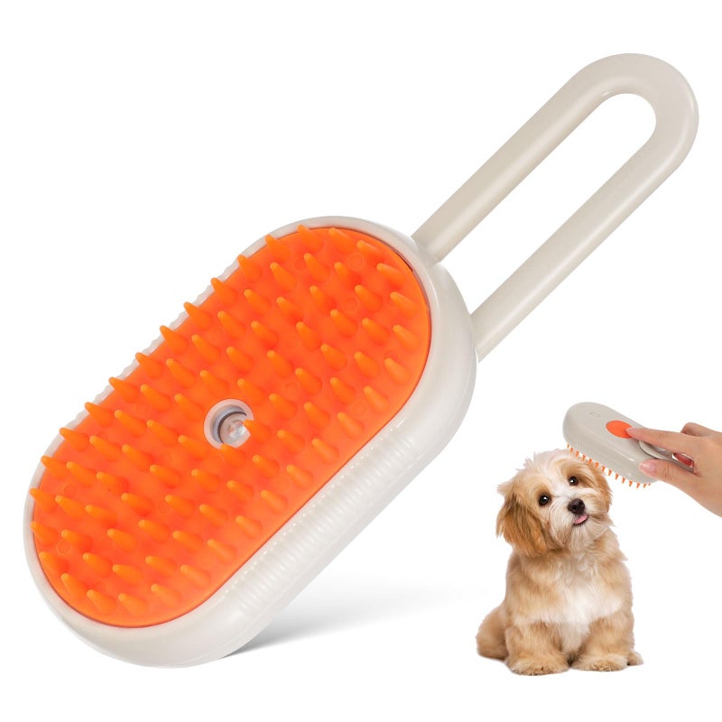 Rotating Handle Pet Brush with Spray for Long Haired Dogs and Cats Grooming Comb for Shedding Control Static Reduction and Massage - Image 2