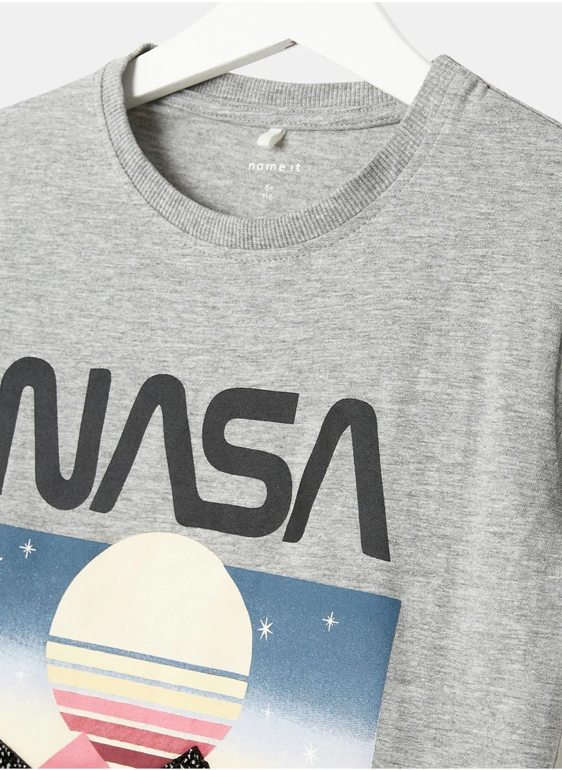 NAME IT Girls NASA Crew Neck T-Shirt