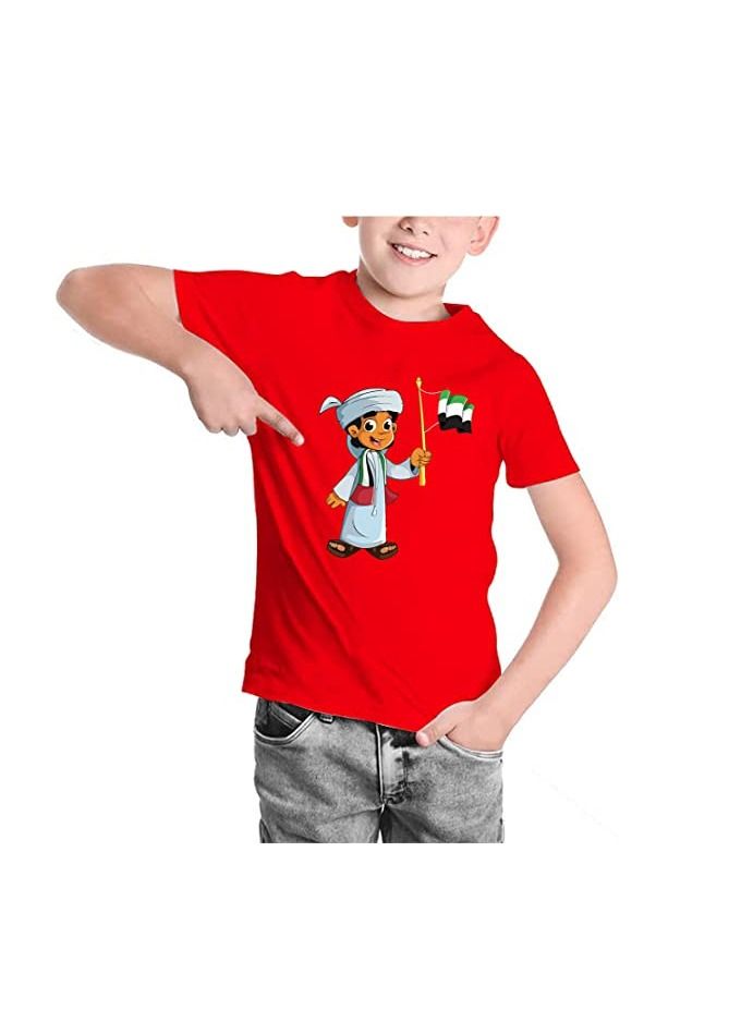 برينت شوب فور مي يوم الطفل الإماراتي للجنسين Kids Tshirt Red Design 1 - Image 1