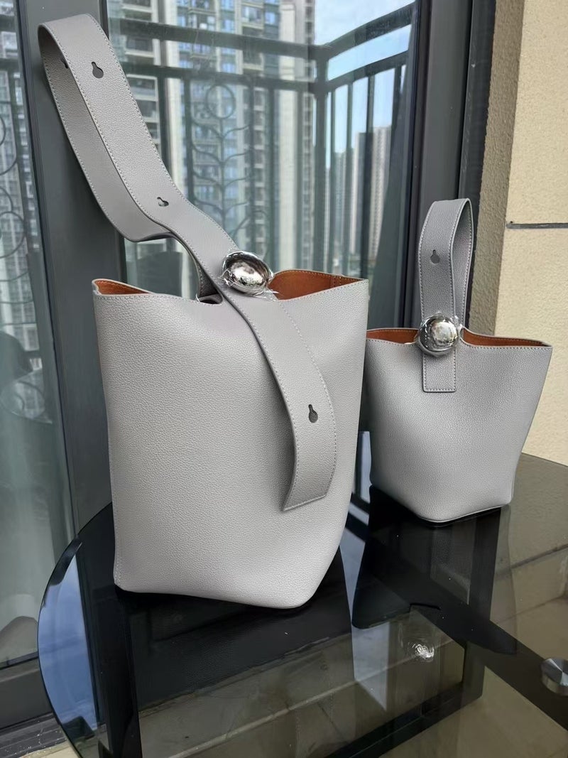 Star Mini Pebble Bucket Bag Genuine Leather Luojia Fortune Bucket With Liner Portable Shoulder Crossbody Women'S Bag - Image 1