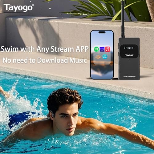 Tayogo Swimming Headphones, Waterproof Bone Conduction Headsets, Swim Coach Communicator, Waterproof Headphones for Spotify, Amazon Music, YouTube, Stream with Your Swimming, NO MP3 Download - Image 4