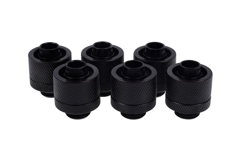 Alphacool 17234 Eiszapfen 16/10mm Compression Fitting G1/4 - deep Black Sixpack Water Cooling Fittings - Image 1