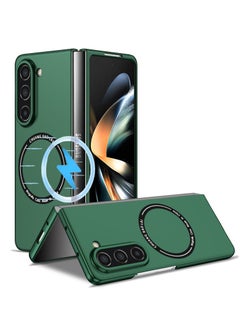 Rugged Shockproof Case for Samsung Galaxy Z Fold 5 , Compatible with MagSafe Wireless Charger, Ultra Protective Cover in Green