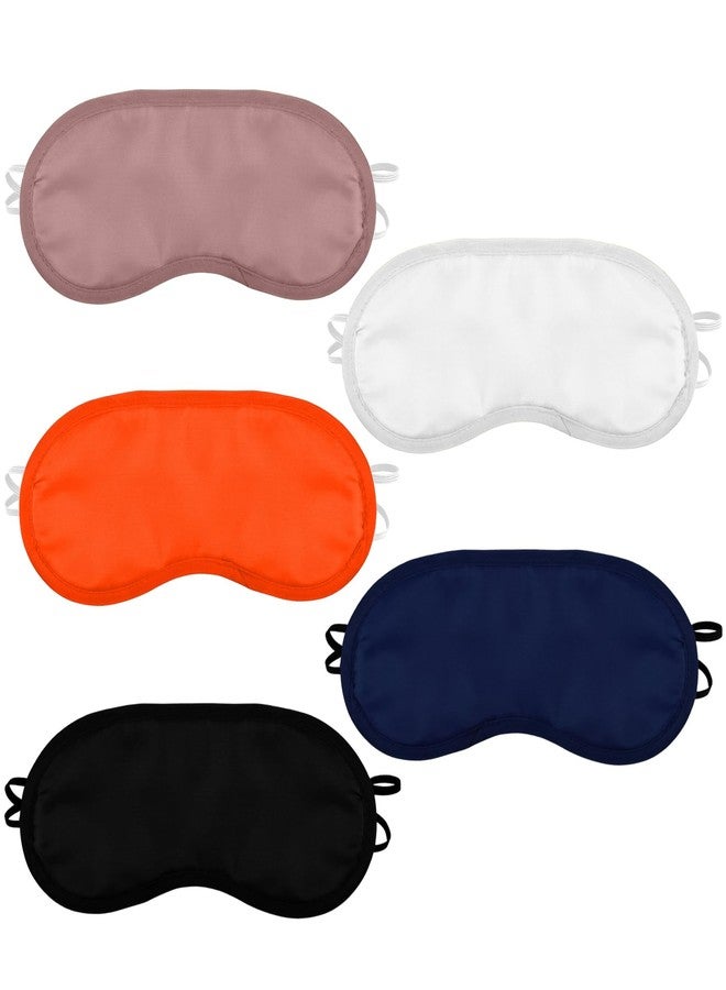 Kuyaehe 5 Pcs Eye Masks, Sleeping Mask Lightweight Shade Blindfold, Eye Covers for Sleeping Travel Sleep Party Games, Unisex (White) - Image 3