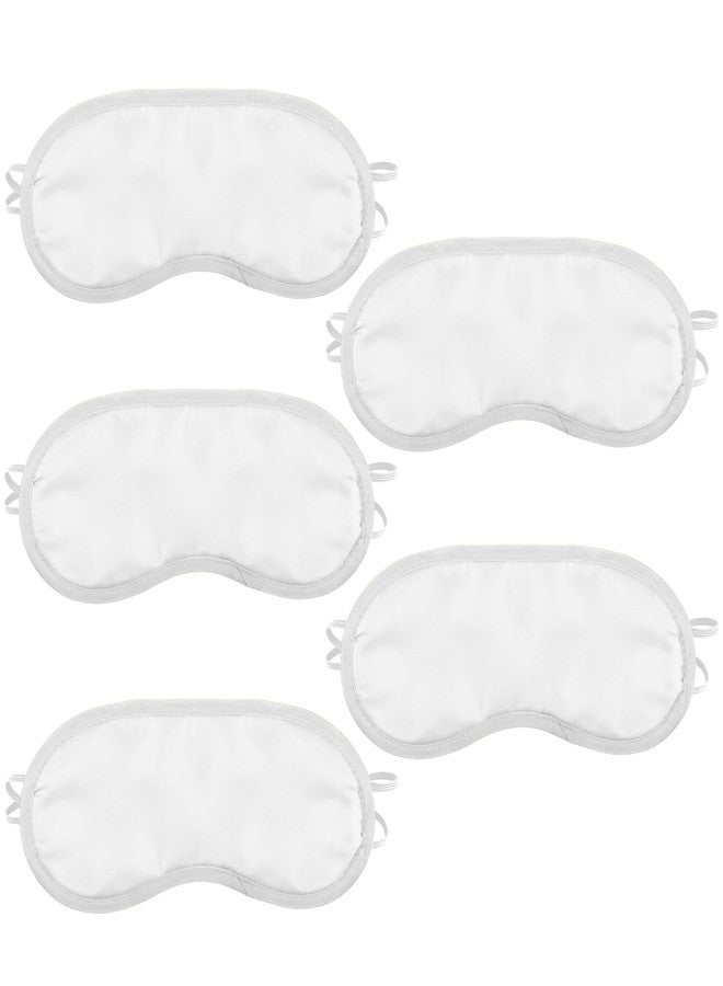 Kuyaehe 5 Pcs Eye Masks, Sleeping Mask Lightweight Shade Blindfold, Eye Covers for Sleeping Travel Sleep Party Games, Unisex (White) - Image 1