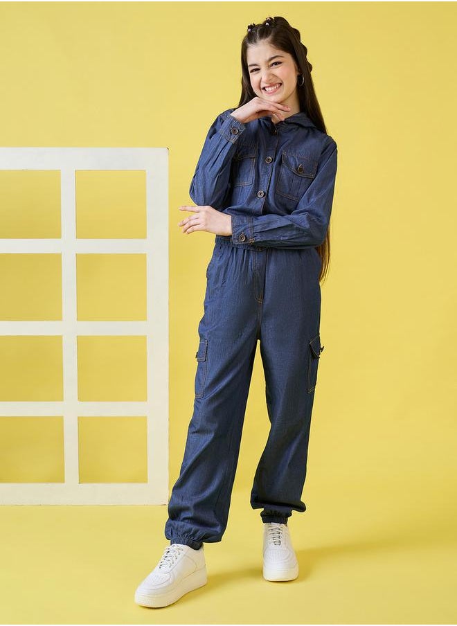 Stylo Bug Solid Hooded Long Sleeve Top with Pants Set by Styli  - Image 1