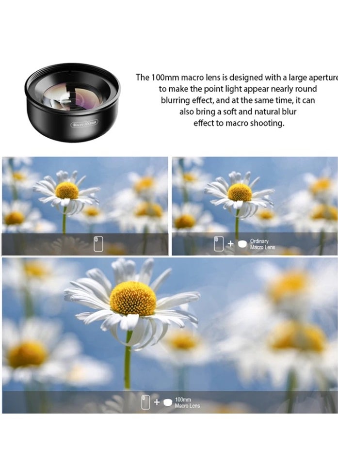 APEXEL APEXEL 4K HD 100mm Macro Lens With LED Fill Light Set for Smartphones  - Image 5