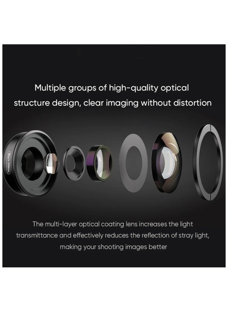 APEXEL 4K HD 100mm Macro Lens With LED Fill Light Set for Smartphones