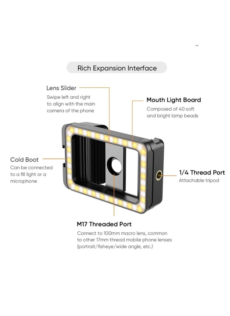 APEXEL 4K HD 100mm Macro Lens With LED Fill Light Set for Smartphones
