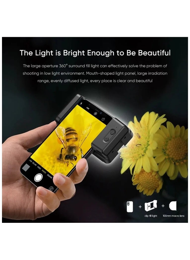 APEXEL APEXEL 4K HD 100mm Macro Lens With LED Fill Light Set for Smartphones  - Image 3