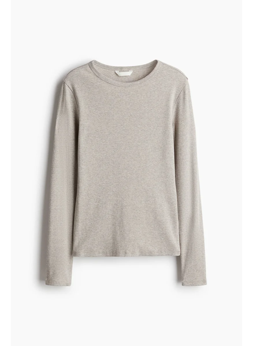 H&M Ribbed Cotton Top