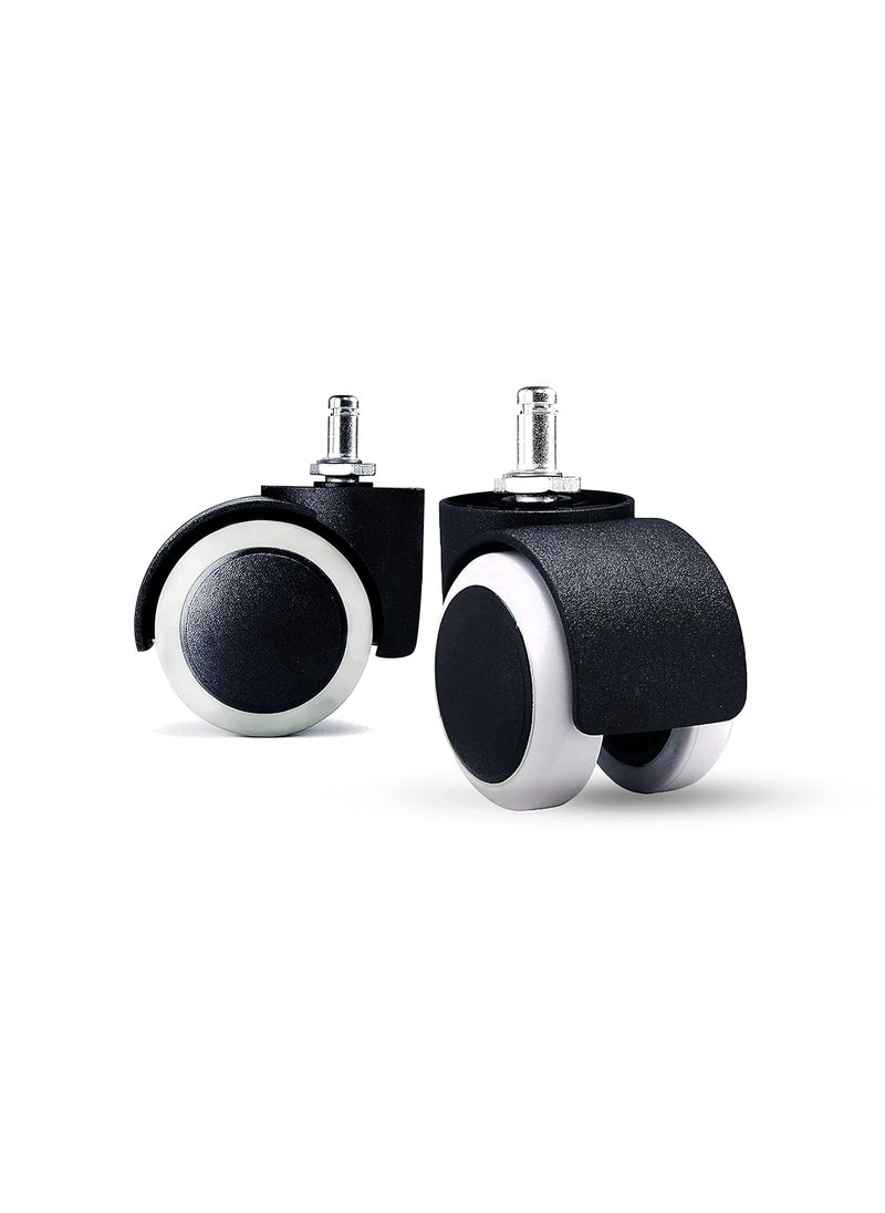 Rose Rose Twin Caster Wheels for Office ChairsFurniture Set of 5 Black White  - Image 5