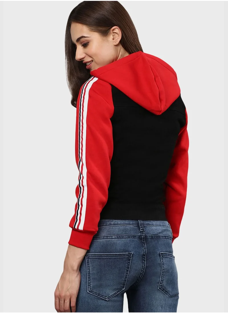 Campus Sutra Stylish Color block Jeans Jacket