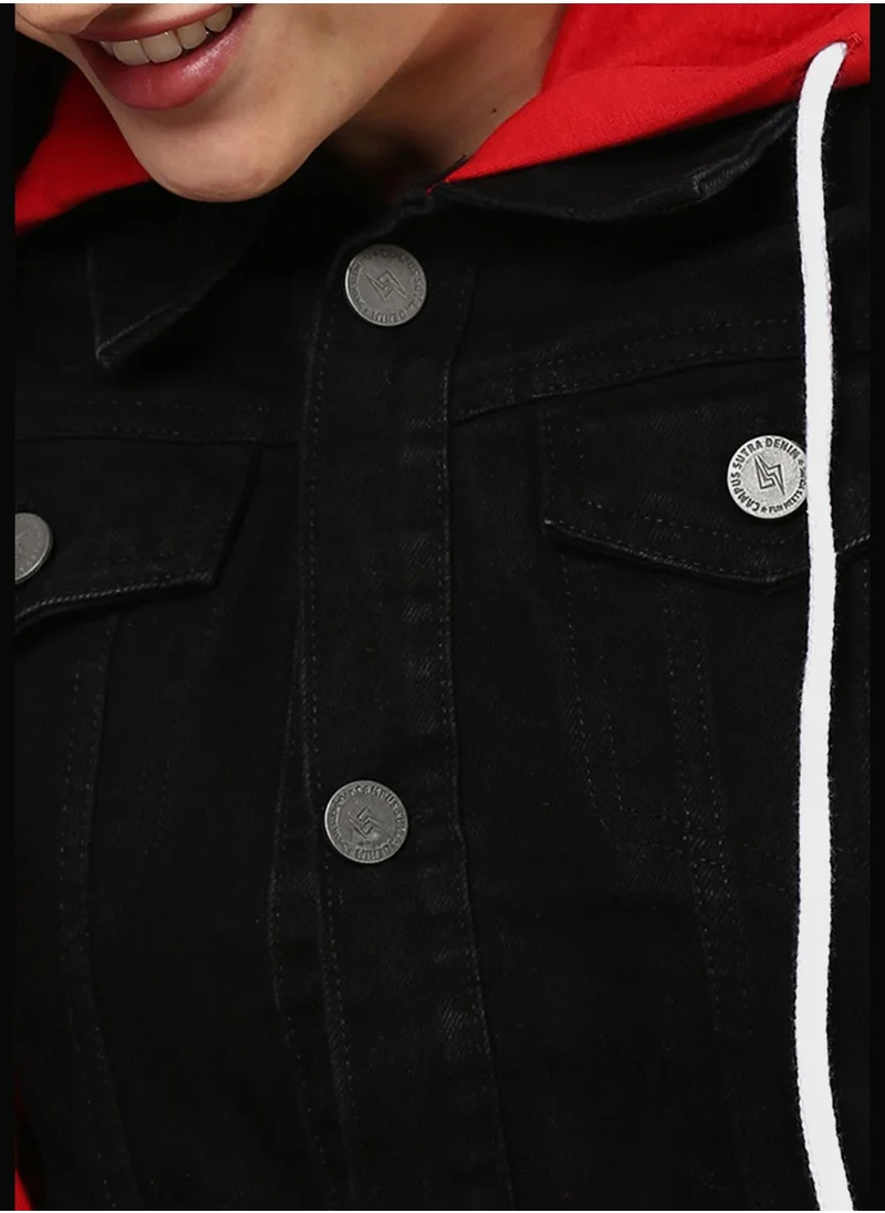Campus Sutra Stylish Color block Jeans Jacket
