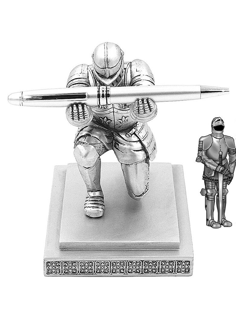 Captaintech Roman Empire Hero Knight Pen Holder Copper Statue Pen Stand Armor Mobile Phone Stand Small Decorative Items Mini Models Iron - Image 1