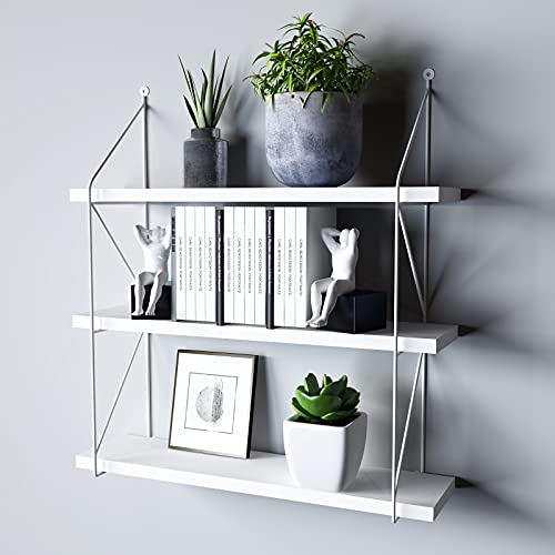 WELLAND رف عرض حائط ثلاثي الطبقات WELLAND، أبيض - Image 1