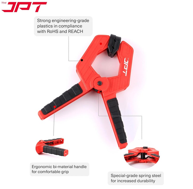 JPT Ultra Heavy Duty 3-Inch Wood Spring Clamp, Strong 150N Clamping Force with Bold Spring for Carpentry, Crafts, DIY Projects, High-Strength ABS Construction - Image 4