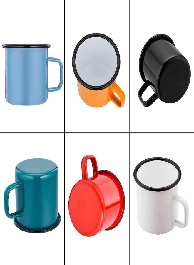 TeamFar Coffee Mug, 12 oz Tea Enamel Mug Camp Drinking Cups, White/Blue/Green/Black/Red/Yellow Vintage for Indoors and Outdoors, Non Toxic & Portable, Attractive Color & Classic Design - Set of 6 - Image 3