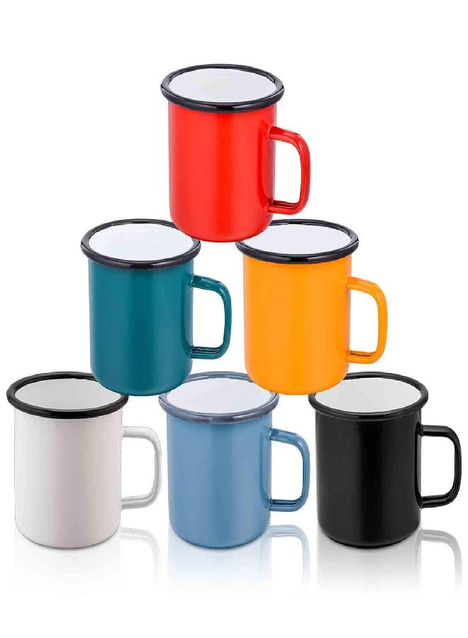 TeamFar Coffee Mug, 12 oz Tea Enamel Mug Camp Drinking Cups, White/Blue/Green/Black/Red/Yellow Vintage for Indoors and Outdoors, Non Toxic & Portable, Attractive Color & Classic Design - Set of 6 - Image 1