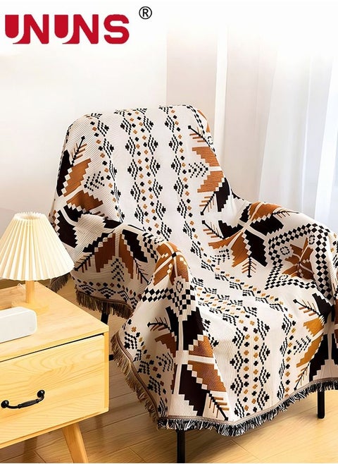 Sofa Throw Blanket,Bohemian Geometric Tassel Woven Sofa Blanket For Bedroom Recliner,Moisture Proof Picnic Mat For Outdoor,130x180cm