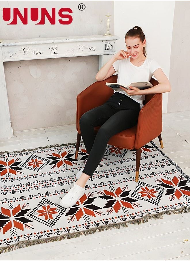 Sofa Throw Blanket,Bohemian Geometric Tassel Woven Sofa Blanket For Bedroom Recliner,Moisture Proof Picnic Mat For Outdoor,130x180cm