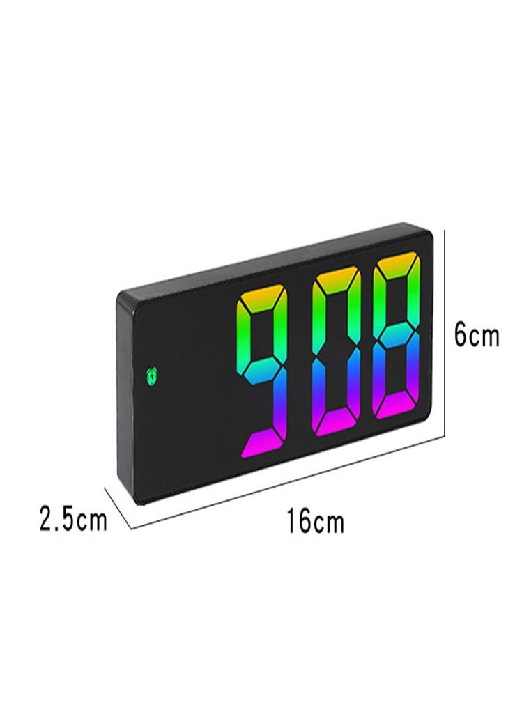 Furtey - LED Digital Display Electronic Clock Bedside Desk Alarm Clock Simple Fashion Colorful Large Screen Clock With Eemperature Display for Home Bedroom Office - Image 1