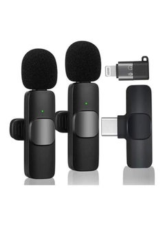 K9 2in1 Bluetooths Mic K9 Wireless Collar Microphone Dual Lapel Lavalier Mic for Noise Reduction Vlogging Interview Live Streaming YouTube Video Broadcast With 2 Mic Receiver for iPhone and Android  - Image 1