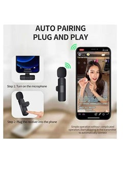 K9 2in1 Bluetooths Mic K9 Wireless Collar Microphone Dual Lapel Lavalier Mic for Noise Reduction Vlogging Interview Live Streaming YouTube Video Broadcast With 2 Mic Receiver for iPhone and Android  - Image 2